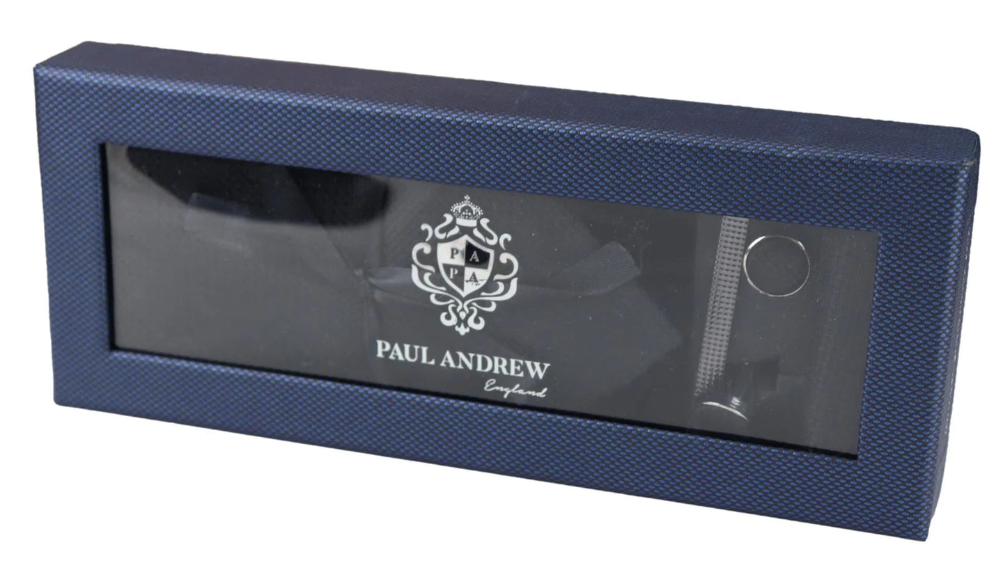 Satin Silk Textured Black Tie Gift Set Pocket Square Cuff Links Tie Matt Satin