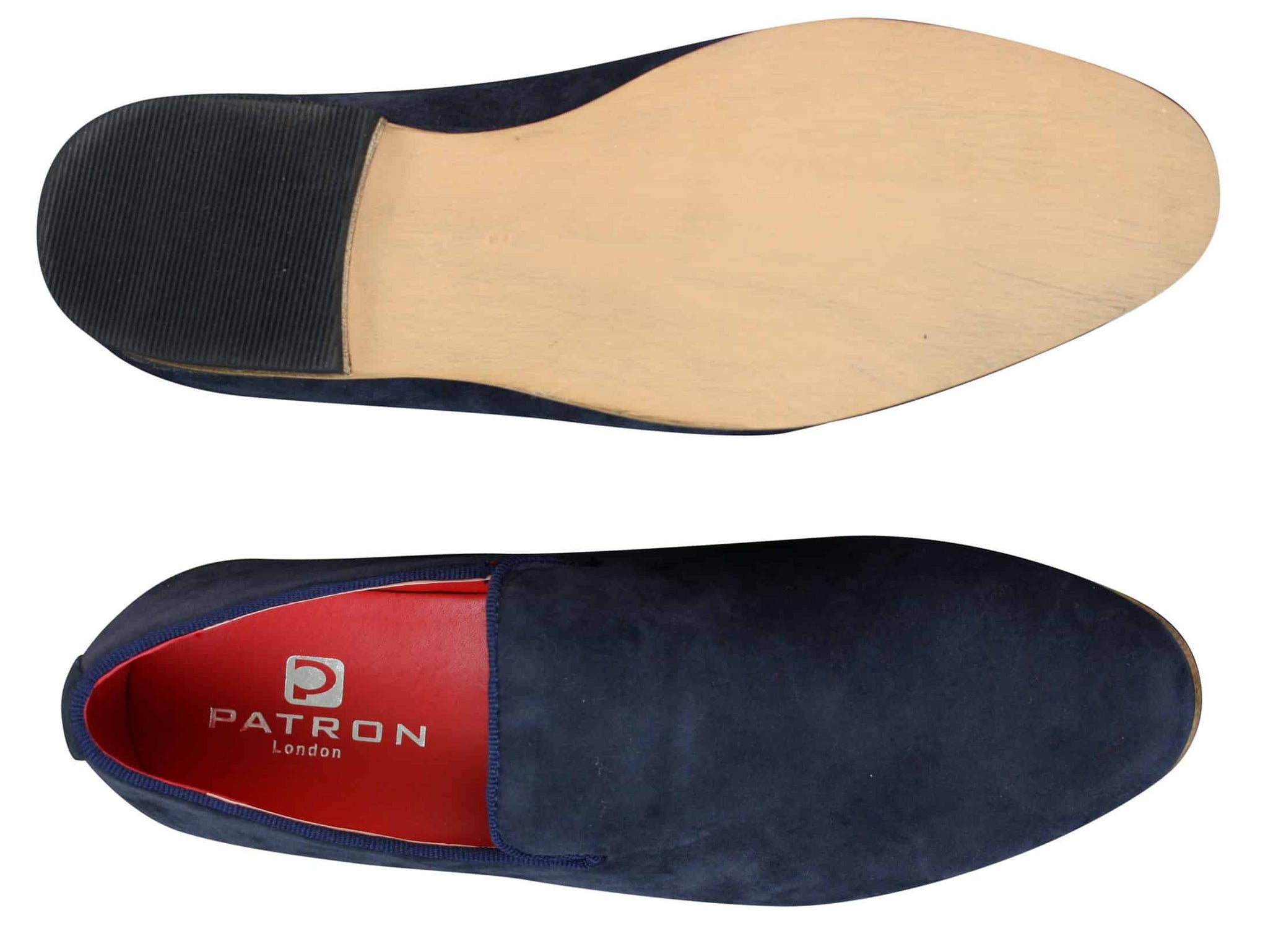 Mens Suede Leather PU Slip On Shoes Loafers Blue Smart Casua