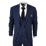 IM1 Men's Classic Charcoal Navy Tailored Fit 3-Piece Suit