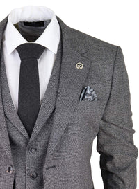 Men's Grey Glen Check 3 Piece Suit