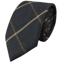 Men's Tweed Navy Herringbone Tie & Pocket Square Set