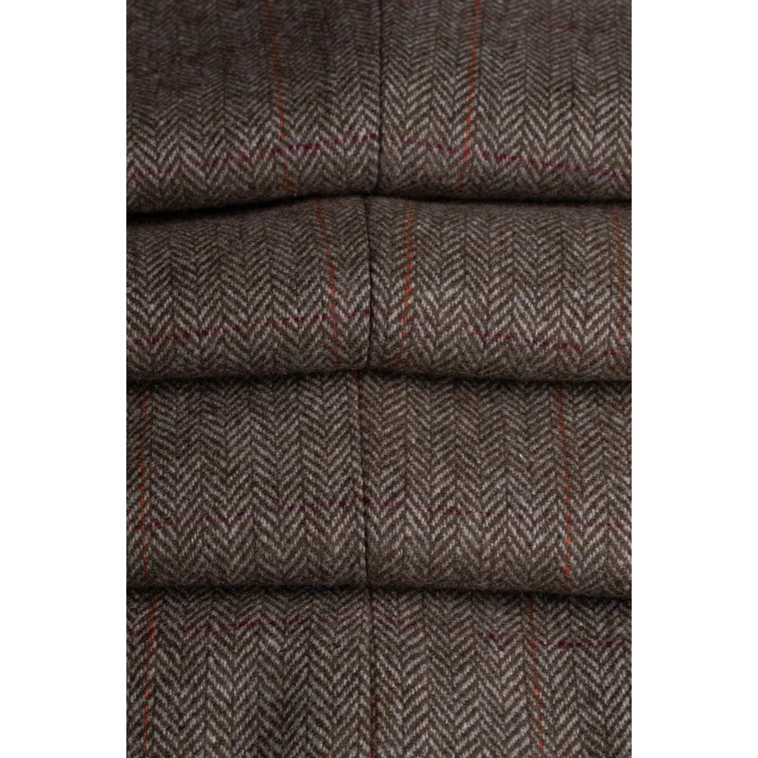 Gaston - Men's Tweed Olive Check Waistcoat