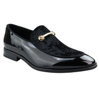 Men's Moccasin Loafers Shoes Leather Black Lined Slip On Velvet Smart Formal Shoe