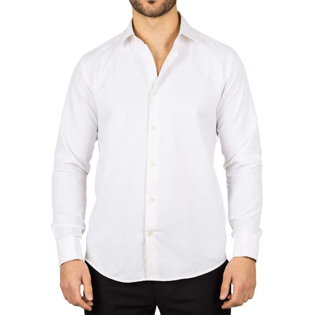 Men's Cream Double Cuff Oxford Shirt