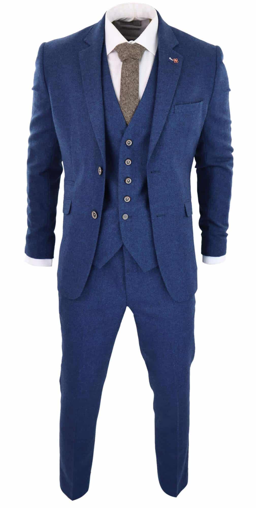 Cavani Orson - Blue Twill 3 Piece Suit