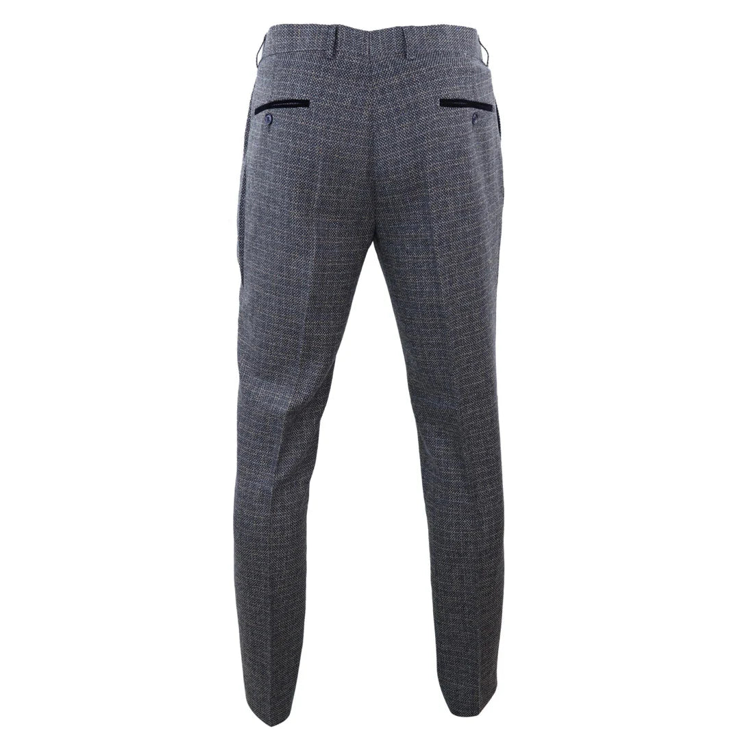 Ralph - Men's Navy Tweed Trousers