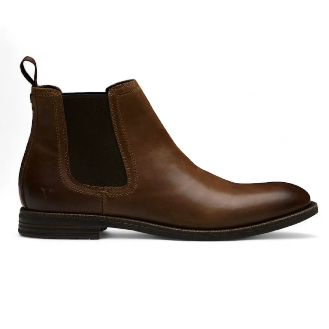 Sergio - Men's Brown Slip On Leather Chelsea Boots