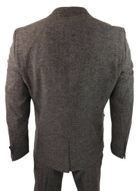 Mens Oak Brown 3 Piece Suit with Double Breasted Waistcoat