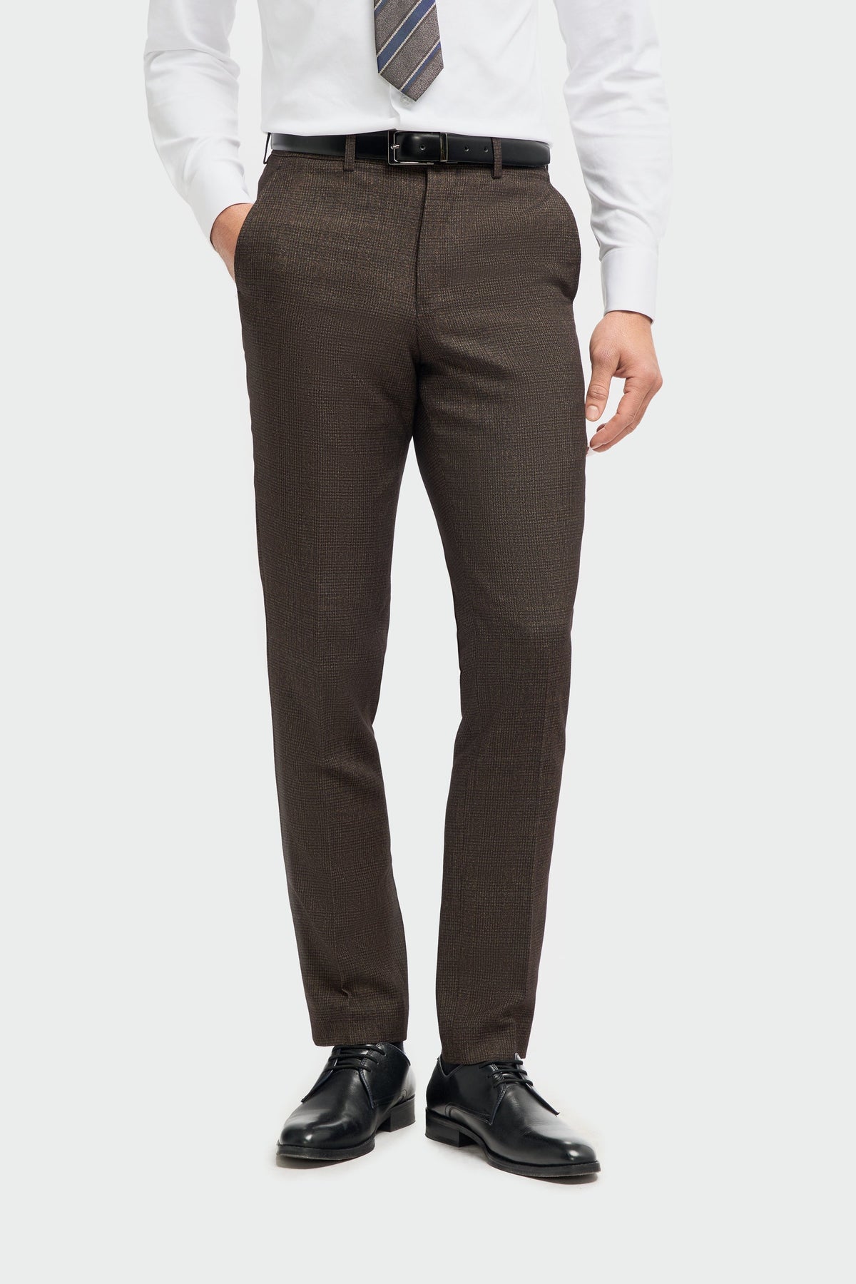 Caridi - Herre tweed brune bukser