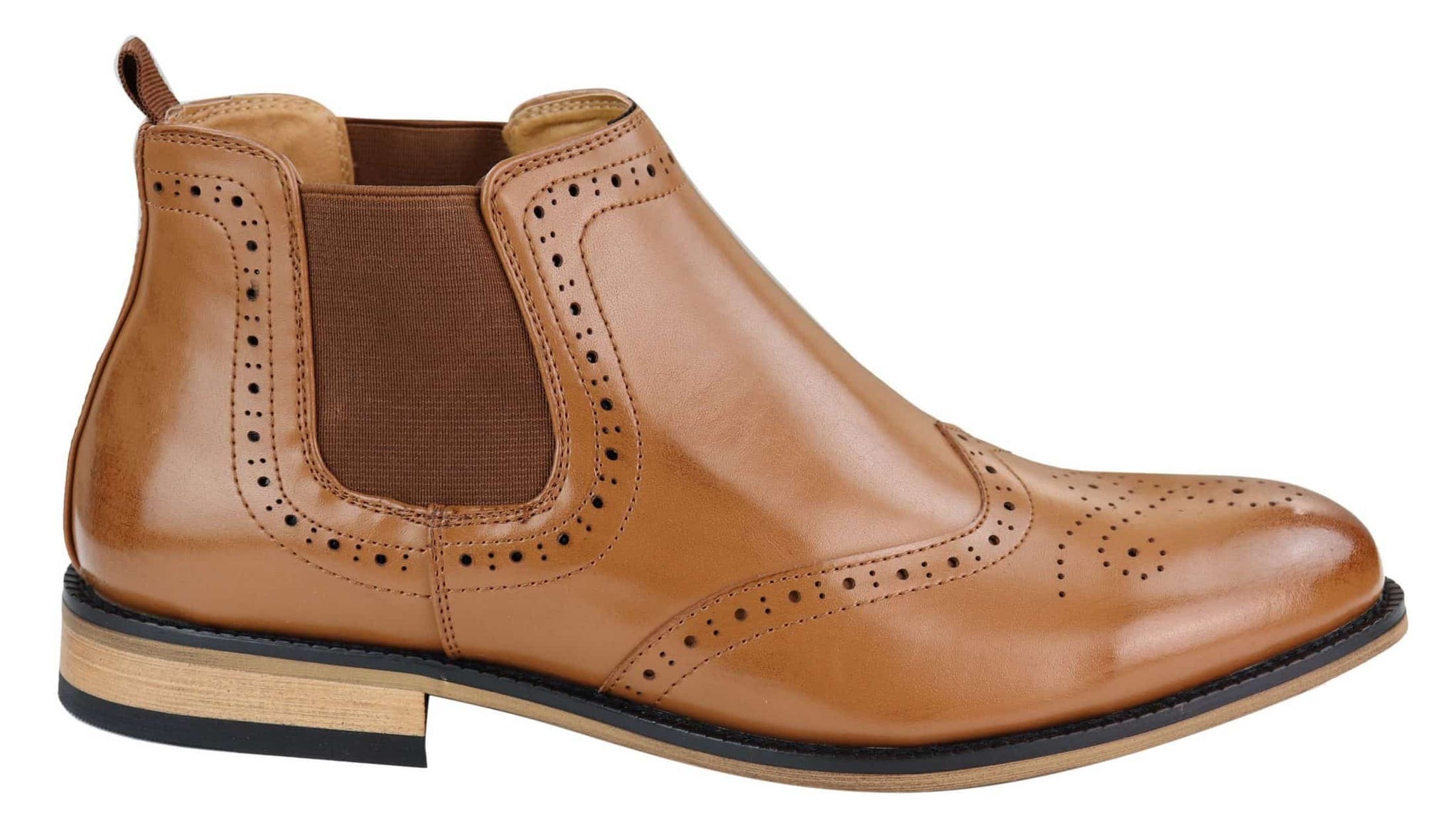 Men's Slip-On Brogue Boots