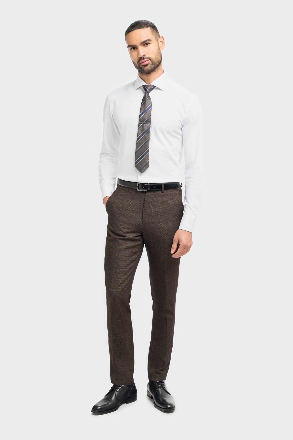 Caridi - Herre tweed brune bukser