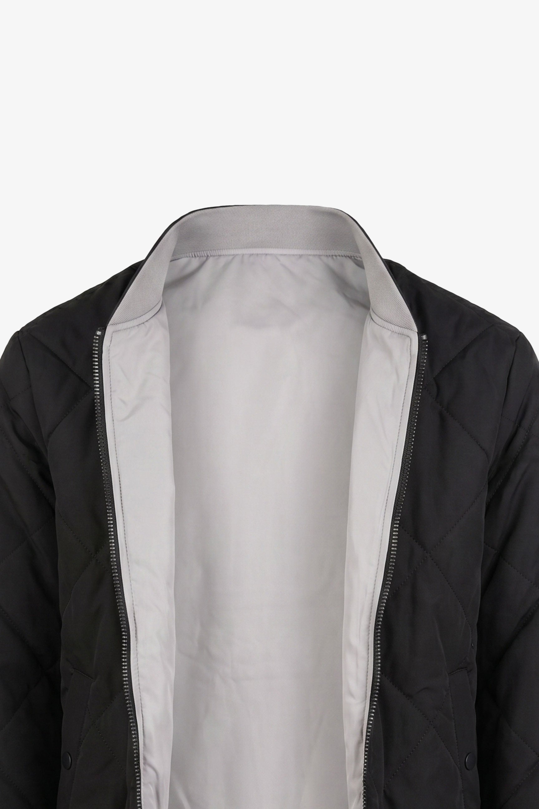 Herre sort & beige vendbar bomber letvægts quiltet 2-i-1 jakke