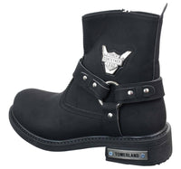 Mens Cowboy Motorcycle Riding Boots Nubuck PU Leather