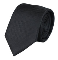 Satin Silk Textured Black Tie Gift Set Pocket Square Cuff Links Tie Matt Satin