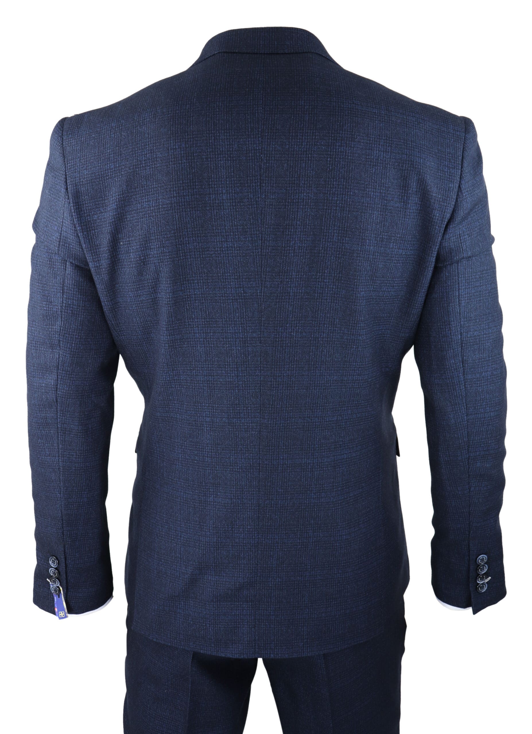 Cavani Connall - Men's Navy-Blue Check Vintage Suit