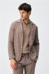 Herre taupebrun blød jerseyblazer smart casualjakke