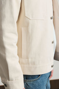 Herre beige bomuldstwilljakke - Trucker Overshirt