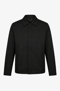 Sort vandtæt Harrington-jakke med krave til mænd