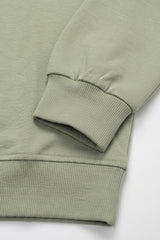 Herresweatshirt med rund hals og lange ærmer i salviegrøn bomuldsblanding, stretchpullover