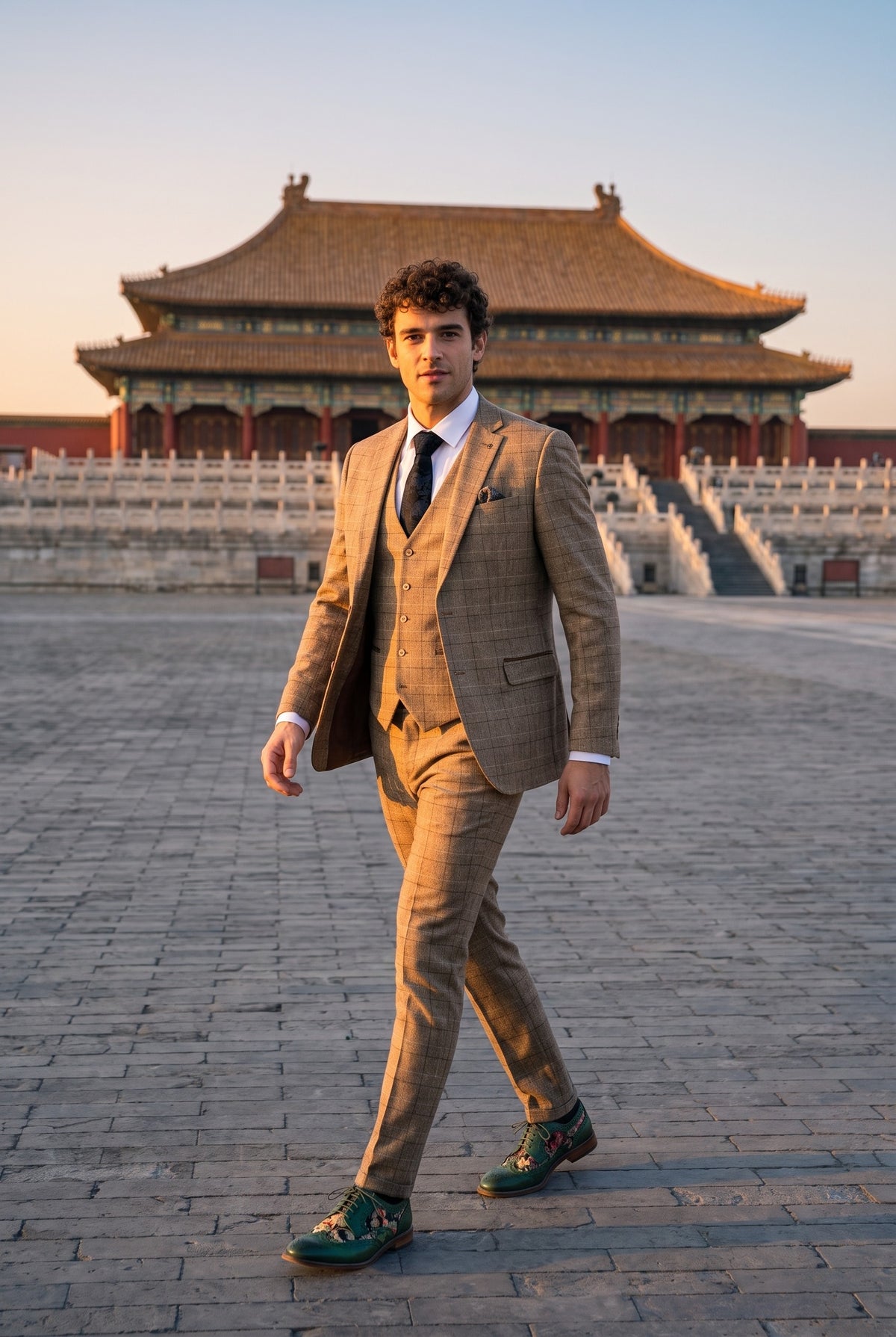 Look #278 styled with Liam - Herre 3-delt brunt ternet jakkesæt