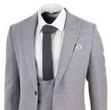Men's Grey 3 Piece Wool Suit