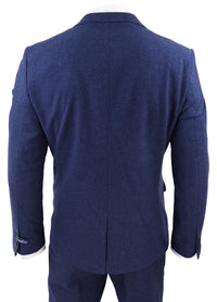 Men's Navy-Blue 3 Piece Wool Suit