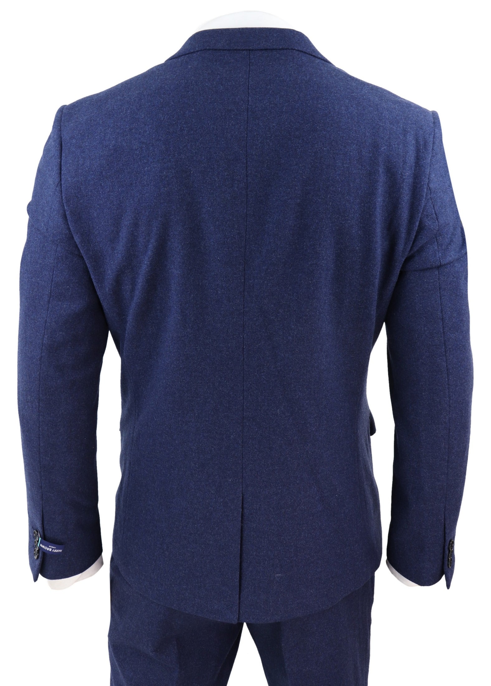 Men's Navy-Blue 3 Piece Wool Suit