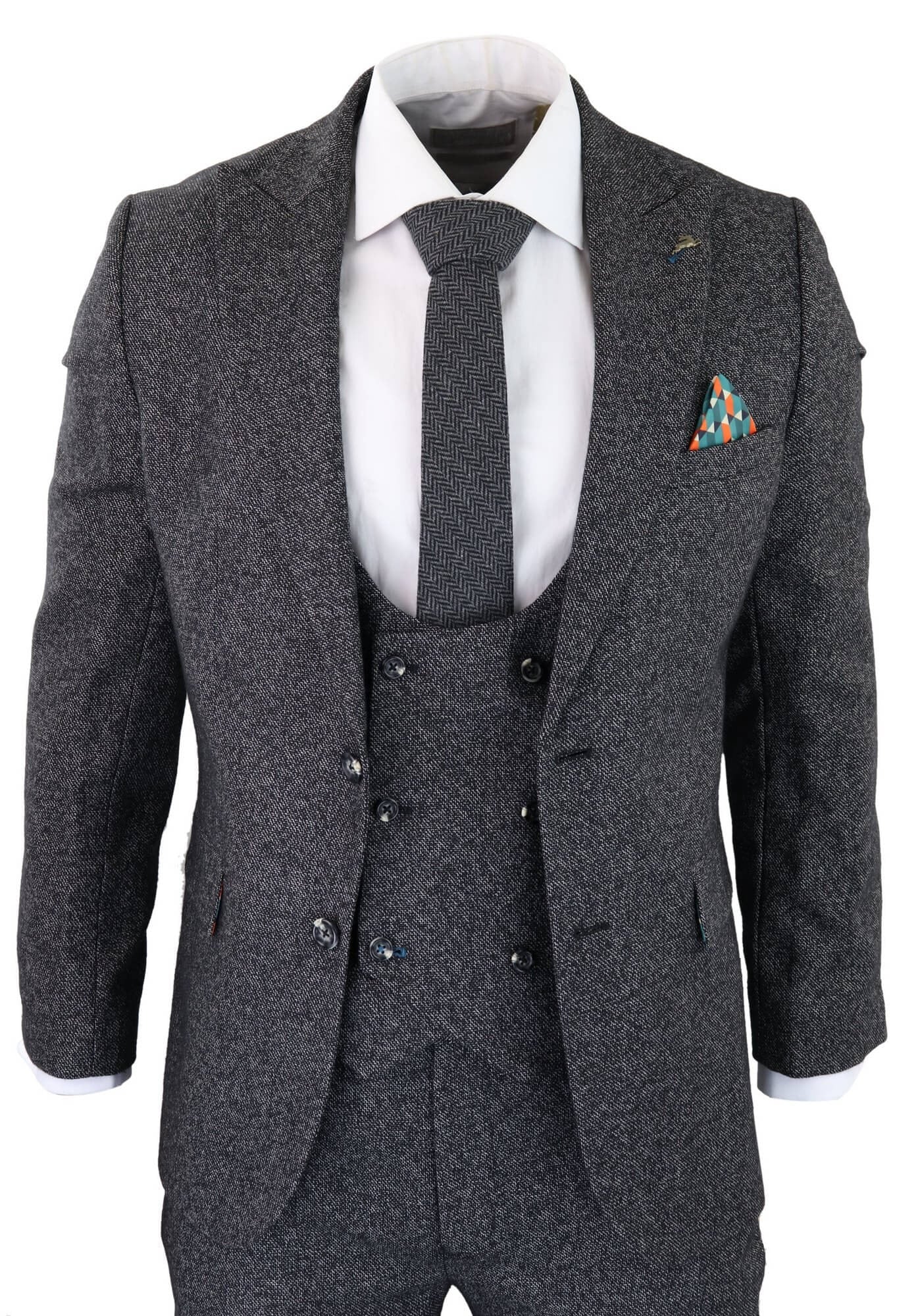 Men's Charcoal-Grey 3 Piece Suit