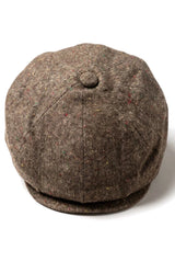 8-panels Baker Boy-kasket, Shelby-hat, uld, tweed, klassisk brun barberkniv