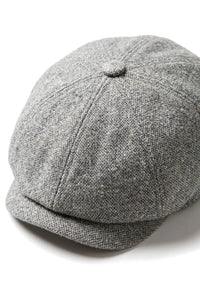 8-panels Baker Boy-kasket, Shelby-hat, uld-tweed, klassisk lysegrå barberkniv