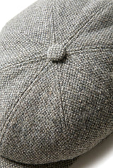 8-panels Baker Boy-kasket, Shelby-hat, uld-tweed, klassisk lysegrå barberkniv