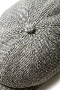 8-panels Baker Boy-kasket, Shelby-hat, uld-tweed, klassisk lysegrå barberkniv