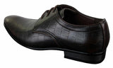 Mens Black Tan Brown Crocodile Snake PU Leather Shoes Laced Smart Formal Pointed