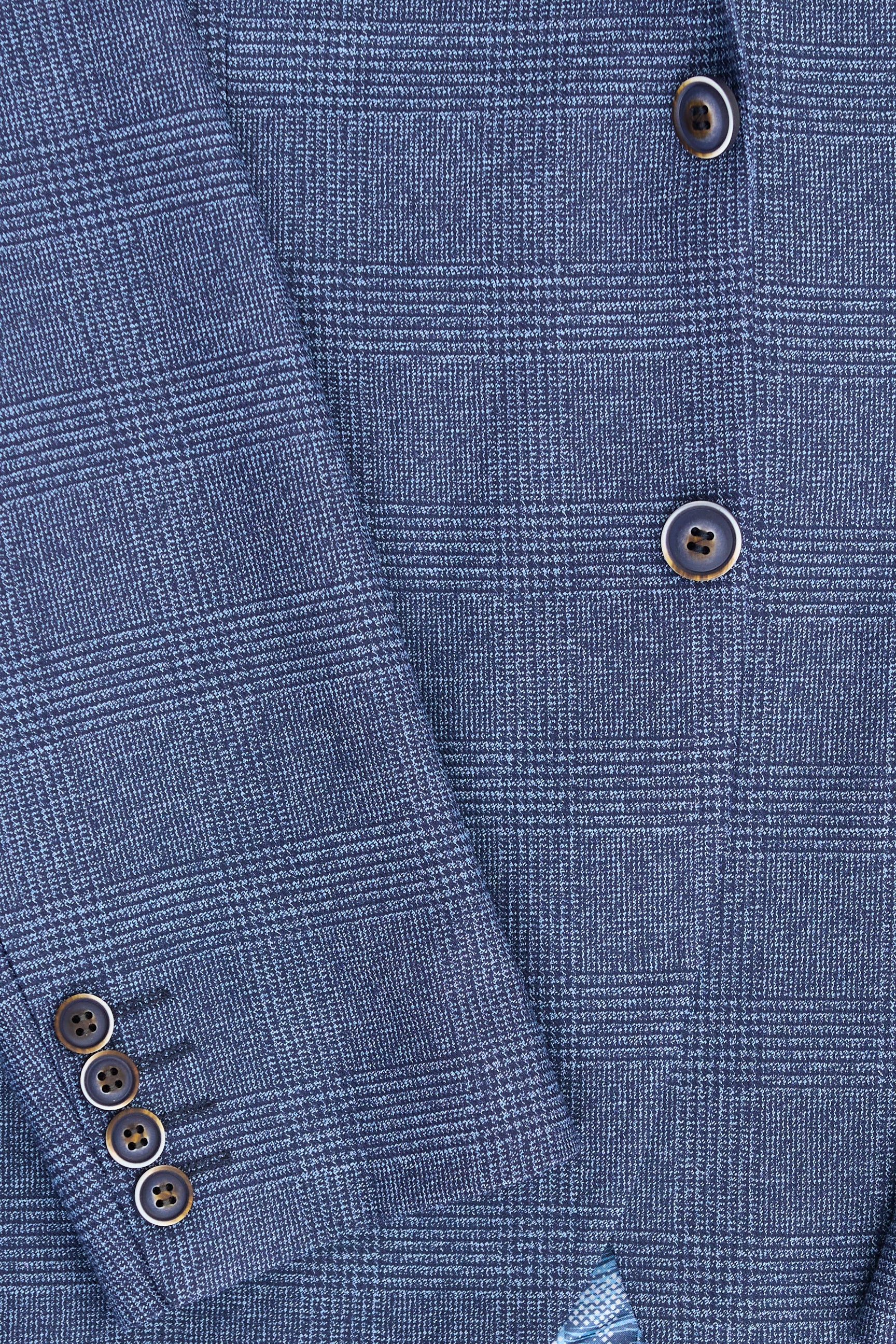 AK-09 Herre 3-delt skræddersyet blåt Prince of Wales-ternet jakkesæt