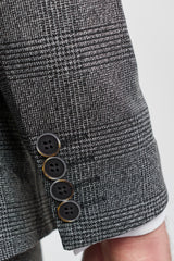 Grå Glen Ternet 3-delt jakkesæt til mænd