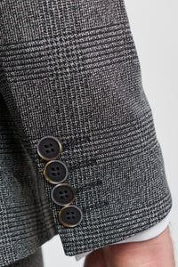 Grå Glen Ternet 3-delt jakkesæt til mænd