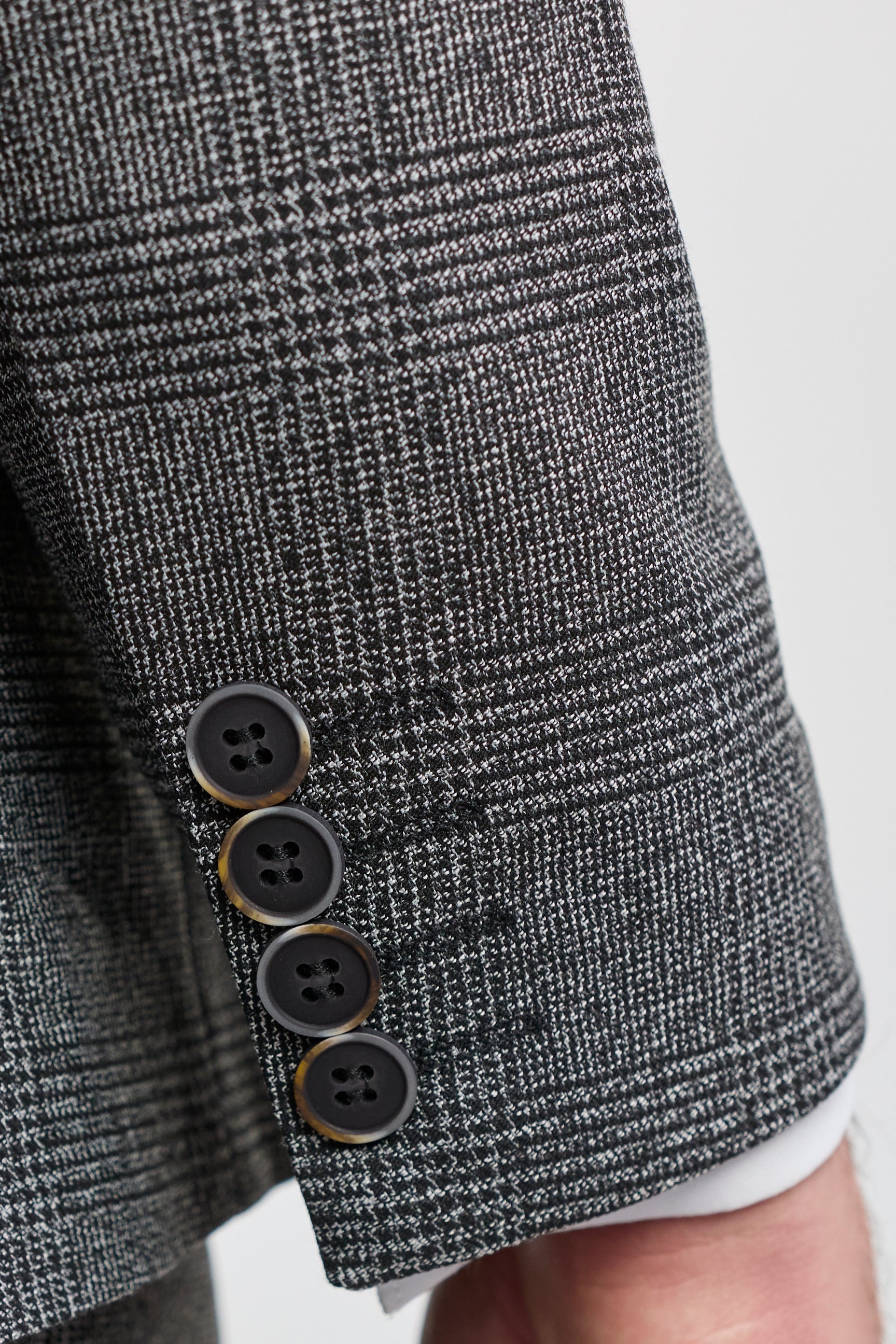 Grå Glen Ternet 3-delt jakkesæt til mænd