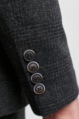 Herrejakkesæt i sort Glen Check med 3 dele