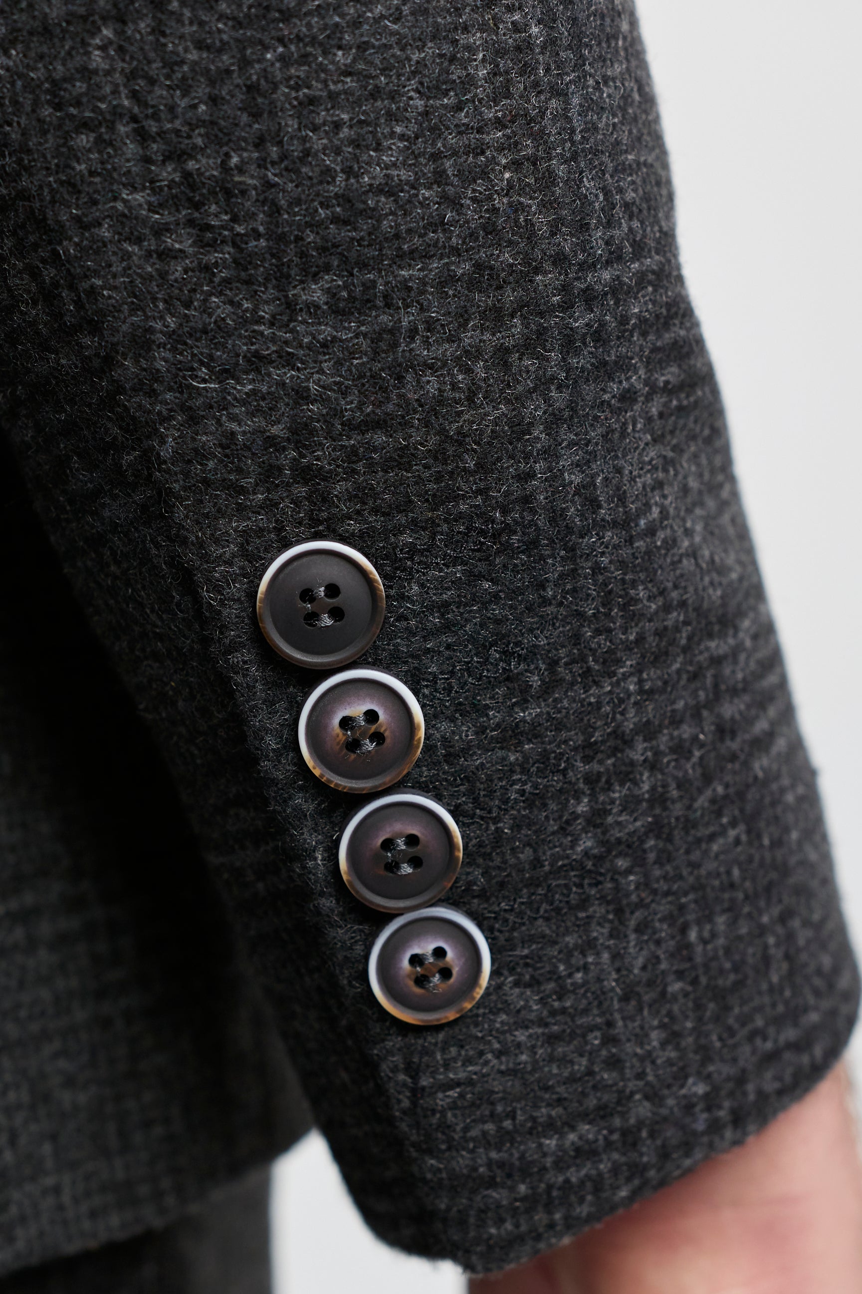 Herrejakkesæt i sort Glen Check med 3 dele