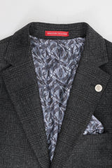 Herrejakkesæt i sort Glen Check med 3 dele