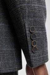 Grå tartanternede 3-delte herrejakkesæt