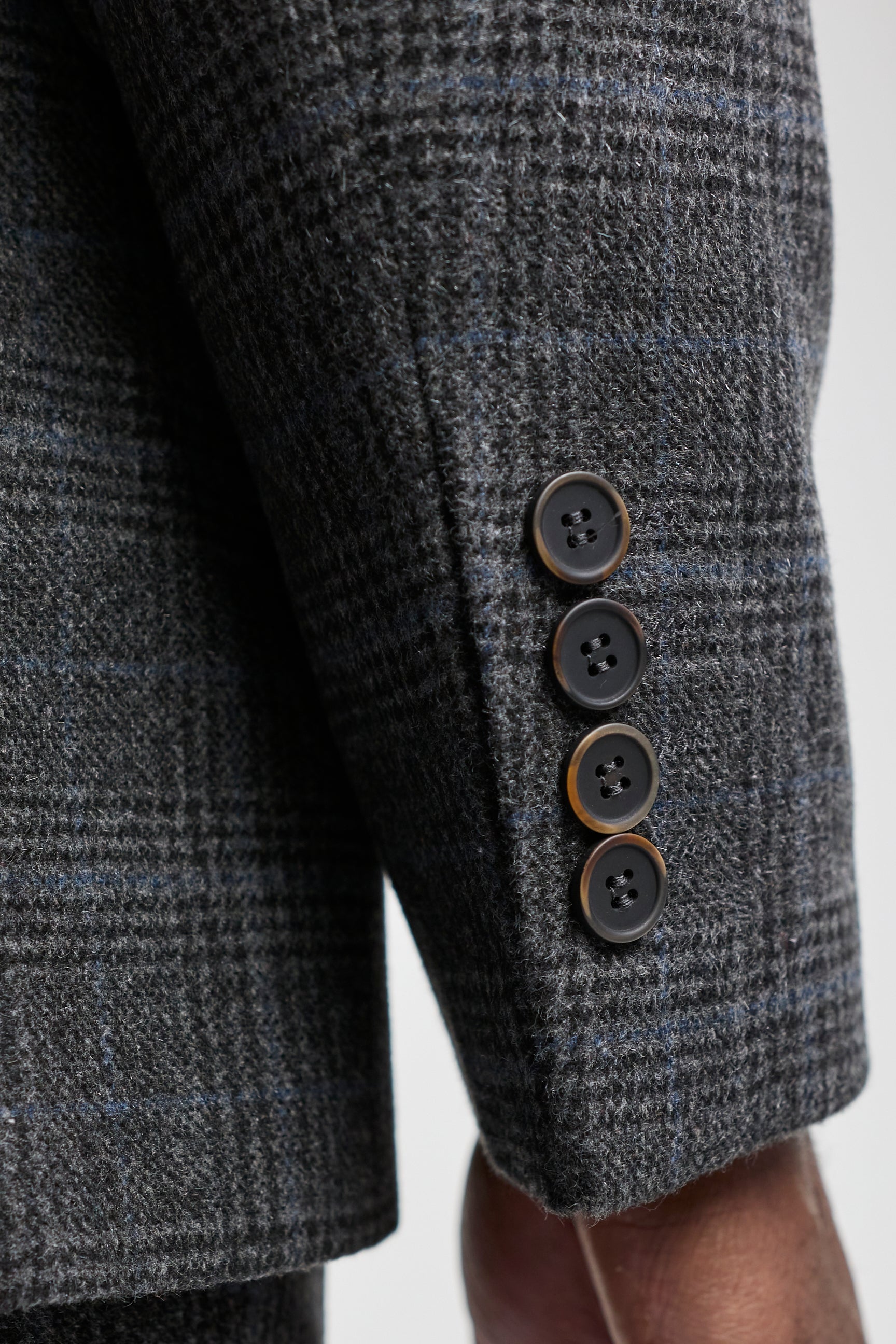 Grå tartanternede 3-delte herrejakkesæt