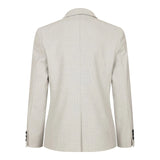 Boys 3 Piece Cream Tweed Wedding Party Check Suit Tailored Fit Smart Formal