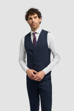Caridi - Herre Tweed Marineblå Vest