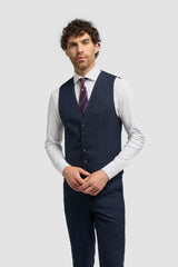 Caridi - Herre Tweed Marineblå Vest