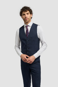 Caridi - Herre Tweed Marineblå Vest