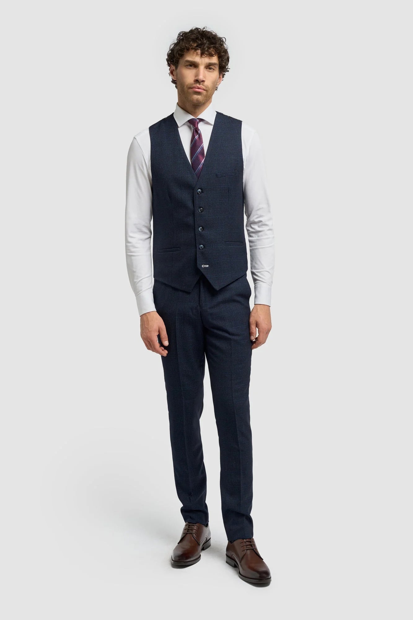 Caridi - Herre Tweed Marineblå Vest