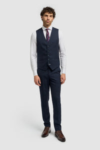 Caridi - Herre Tweed Marineblå Vest