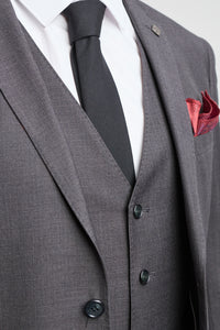 Herre Mørkegrå Antracitgrå 3-delt Jakkesæt Klassisk Søm Bryllup Sommer Galla Klassisk