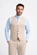 Miami - Beige Bryllupsvest til Herrer